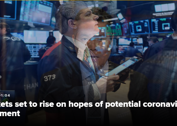 Stocks are set to rally on hope for an effective coronavirus treatment, Dow futures rise 700 points